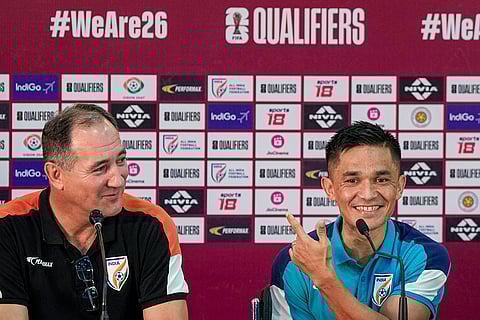 Sunil Chhetri and coach Igor Stimac
